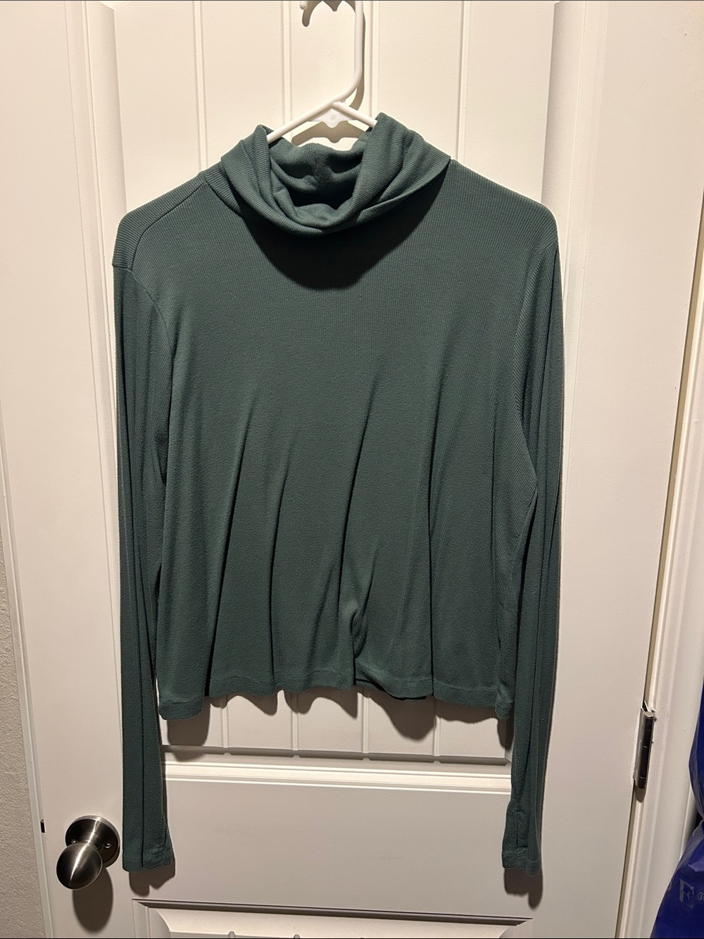 Old Navy Women's Long-Sleeve Cowl Neck Top in Teal Green